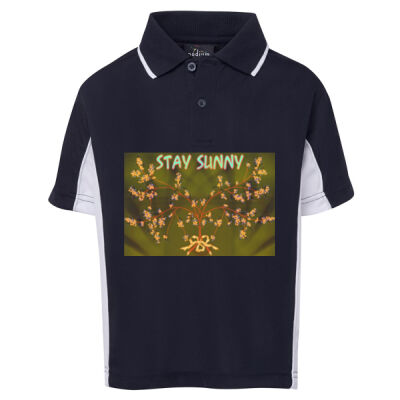 stay sunny - Podium Kids Contrast Polo Thumbnail