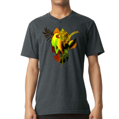 tropical spirit -  Unisex Relaxed-Fit Henley T-Shirt Thumbnail