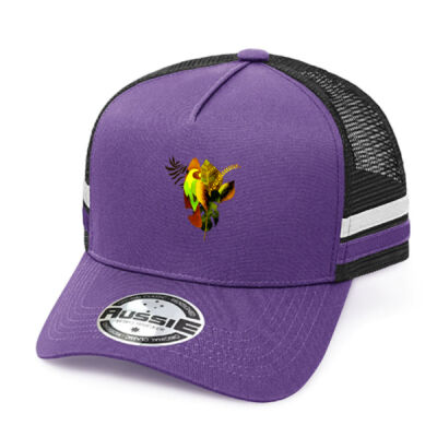 tropical spirit - Kids A-Frame Striped Trucker Cap Thumbnail
