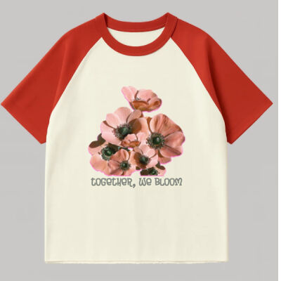 Together, We Bloom – Poppy Flower Apparel  - Raglan Tee Thumbnail