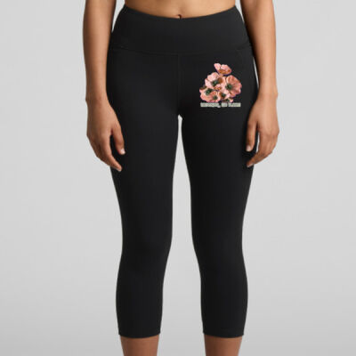 Together, We Bloom – Poppy Flower Apparel  - Wo's Active Mid Leggings Thumbnail