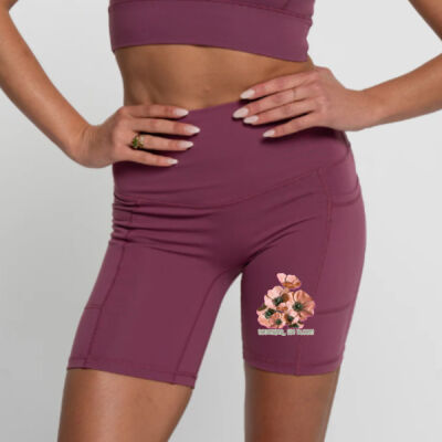 Together, We Bloom – Poppy Flower Apparel  - Bike Short 2.0 - Merlot Thumbnail