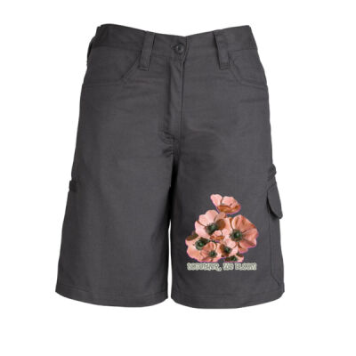 Together, We Bloom – Poppy Flower Apparel  - Womens Plain Utility Short Thumbnail