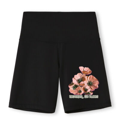 Together, We Bloom – Poppy Flower Apparel  - Womens High Rise Legging Shorts Thumbnail