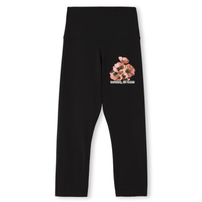 Together, We Bloom – Poppy Flower Apparel  - Womens High-rise 3/4 Leggings Thumbnail
