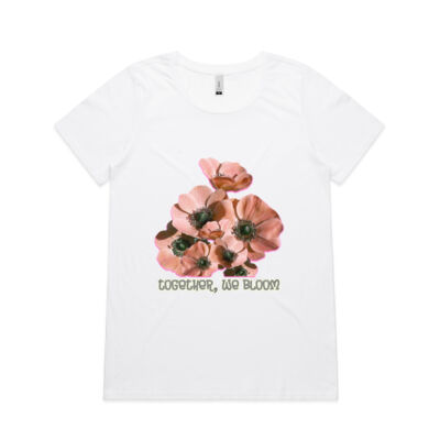 Together, We Bloom – Poppy Flower Apparel  - Wo's Shallow Scoop Tee  Thumbnail