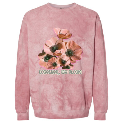 Together, We Bloom – Poppy Flower Apparel  -  Color Blast Adult Crewneck Sweatshirt Thumbnail