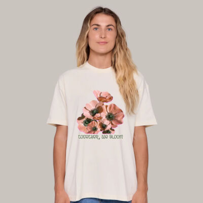 Together, We Bloom – Poppy Flower Apparel  - Regular Womens Crew  Thumbnail