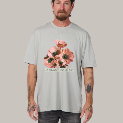Together, We Bloom – Poppy Flower Apparel  - Simple Tee ORGANIC - UNISEX  Thumbnail