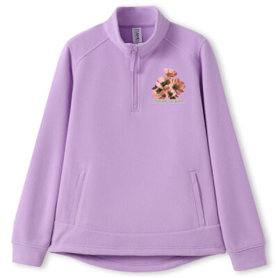 Together, We Bloom – Poppy Flower Apparel  - 320gsm Women's Polar Fleece Half Zip Top Thumbnail