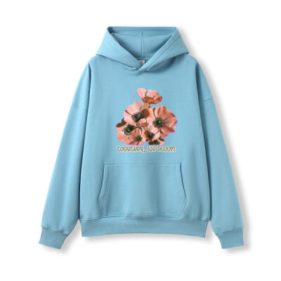 Together, We Bloom – Poppy Flower Apparel  - Adult's Easy Fit Oversize Hoodies Thumbnail