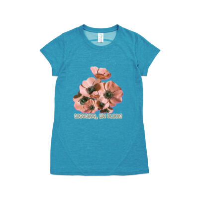 Together, We Bloom – Poppy Flower Apparel  - Ladies' Challenger 100% polyester Tee Thumbnail
