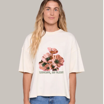 Together, We Bloom – Poppy Flower Apparel  - Womens Box Tee Thumbnail