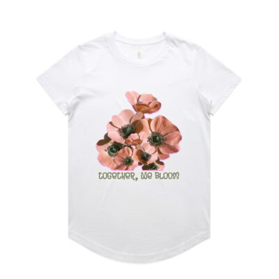 Together, We Bloom – Poppy Flower Apparel  - Wo's Maple Curve Tee Thumbnail