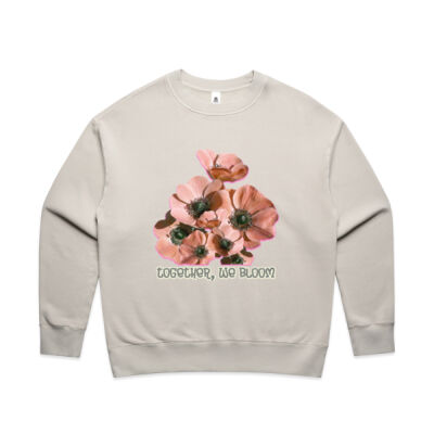 Together, We Bloom – Poppy Flower Apparel  - Wo's Relax Faded Crew Thumbnail
