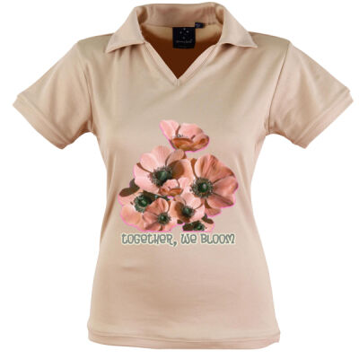 Together, We Bloom – Poppy Flower Apparel  - Victory Polo Ladies' Thumbnail