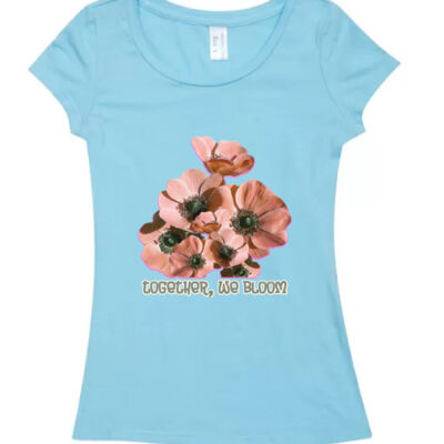 Together, We Bloom – Poppy Flower Apparel  - Womens Cotton/Spandex T-shirt Thumbnail