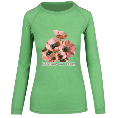 Together, We Bloom – Poppy Flower Apparel  - Womens Greatness Heather Long Sleeve T-shirt Thumbnail