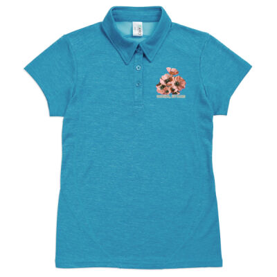 Together, We Bloom – Poppy Flower Apparel  - Ladies' Challenger 100% polyester Polo Thumbnail
