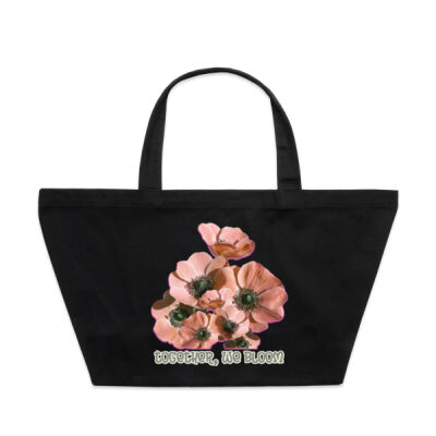 Together, We Bloom – Poppy Flower Apparel  - Oversized Tote Bag Thumbnail