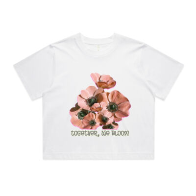 Together, We Bloom – Poppy Flower Apparel  - Wo's Classic Crop Tee Thumbnail