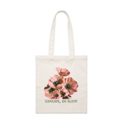 Together, We Bloom – Poppy Flower Apparel  - Hemp Tote Thumbnail