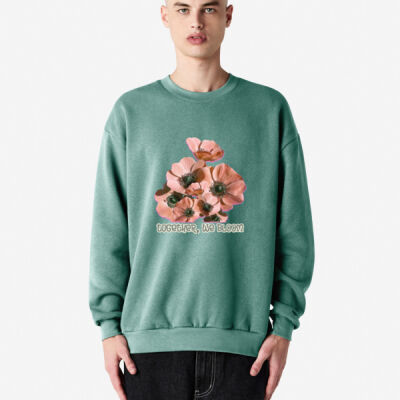 Together, We Bloom – Poppy Flower Apparel  - ReFlex Fleece Unisex Crewneck Sweatshirt Thumbnail