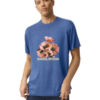 Together, We Bloom – Poppy Flower Apparel  - Tri-Blend Unisex Track T-Shirt Thumbnail