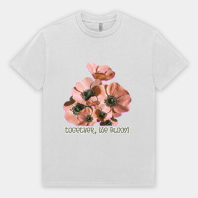 Together, We Bloom – Poppy Flower Apparel  -  Heavyweight Cotton Unisex T-Shirt Thumbnail