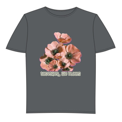 Together, We Bloom – Poppy Flower Apparel  - Fine Jersey Unisex T-Shirt Thumbnail