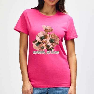 Together, We Bloom – Poppy Flower Apparel  -  Women's Midweight Semi-Fitted T-Shirt Thumbnail