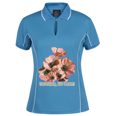 Together, We Bloom – Poppy Flower Apparel  - Podium Ladies Piping Polo Thumbnail