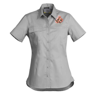 Together, We Bloom – Poppy Flower Apparel  - Womens Lightweight Tradie Short Sleeve Shirt Thumbnail