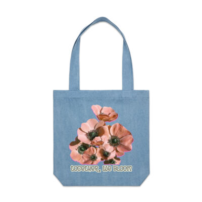 Together, We Bloom – Poppy Flower Apparel  - Denim Carrie Tote Thumbnail