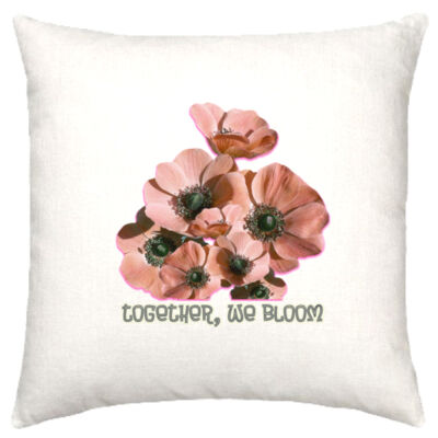 Together, We Bloom – Poppy Flower Apparel  - Linen Cushion Cover 50x50cm Thumbnail