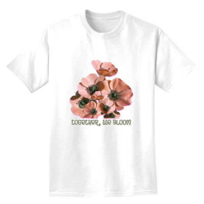 Together, We Bloom – Poppy Flower Apparel  - Heavyweight Adult T-Shirt Thumbnail