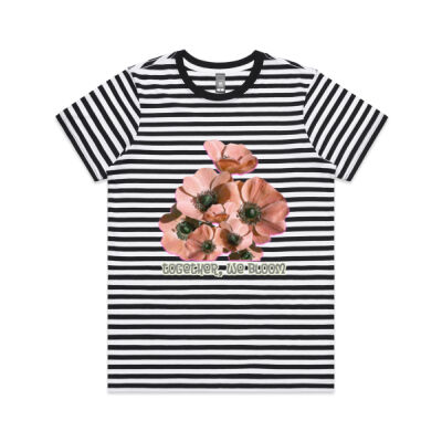 Together, We Bloom – Poppy Flower Apparel  - Maple Tee - Striped Thumbnail
