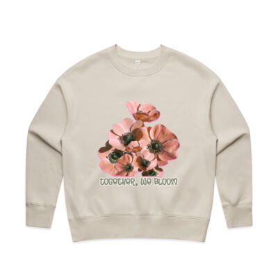 Together, We Bloom – Poppy Flower Apparel  - Womens Relax Crew Thumbnail