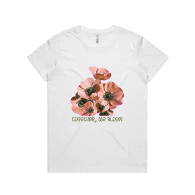 Together, We Bloom – Poppy Flower Apparel  - Women's Basic Tee Thumbnail