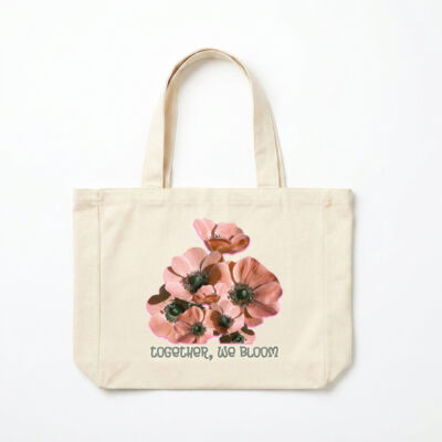 Together, We Bloom – Poppy Flower Apparel  - Oversize Tote Bag Thumbnail
