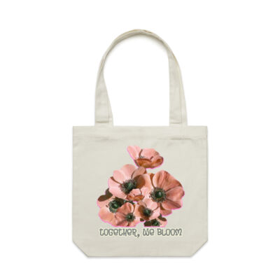 Together, We Bloom – Poppy Flower Apparel  - Canvas Carrie Bag Thumbnail