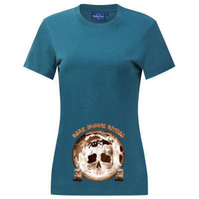 Dark Moon Ritual Skull & Candle Tee - PREMIUM COTTON FACE TEE Ladie's Thumbnail