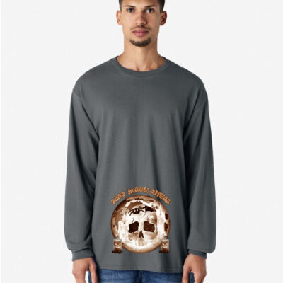 Dark Moon Ritual Skull & Candle Tee - Adult Cotton Long Sleeve T-Shirt Thumbnail