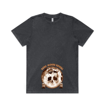 Dark Moon Ritual Skull & Candle Tee - Wo's Stone Wash Heavy Tee Thumbnail