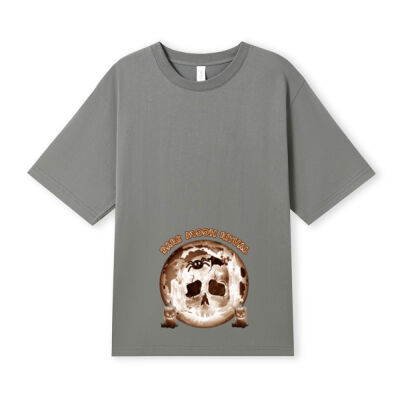 Dark Moon Ritual Skull & Candle Tee - Unisex Oversize Easyfit Tees Thumbnail