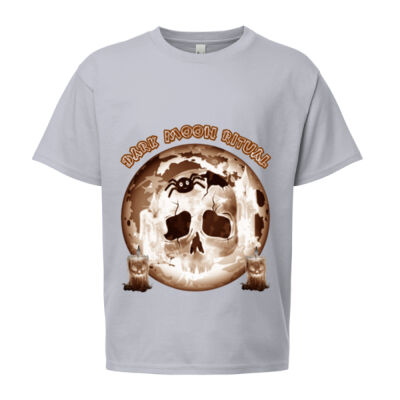 Dark Moon Ritual Skull & Candle Tee - Fine Jersey Youth T-Shirt Thumbnail