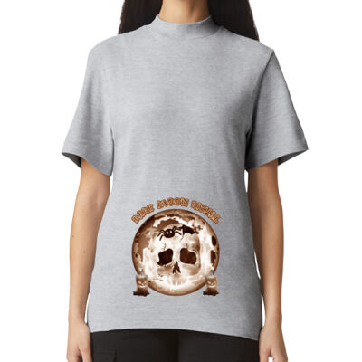 Dark Moon Ritual Skull & Candle Tee - Pique Unisex Mockneck T-Shirt Thumbnail
