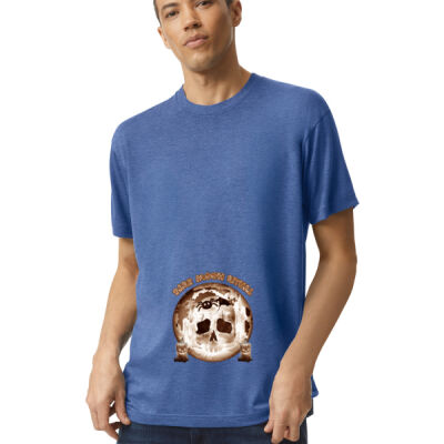 Dark Moon Ritual Skull & Candle Tee - Tri-Blend Unisex Track T-Shirt Thumbnail