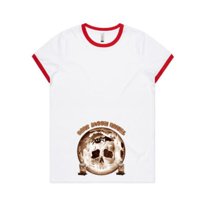 Dark Moon Ritual Skull & Candle Tee - Women's Ringer Tee Thumbnail