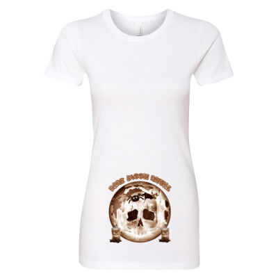 Dark Moon Ritual Skull & Candle Tee - Ladies CVC Crew Thumbnail